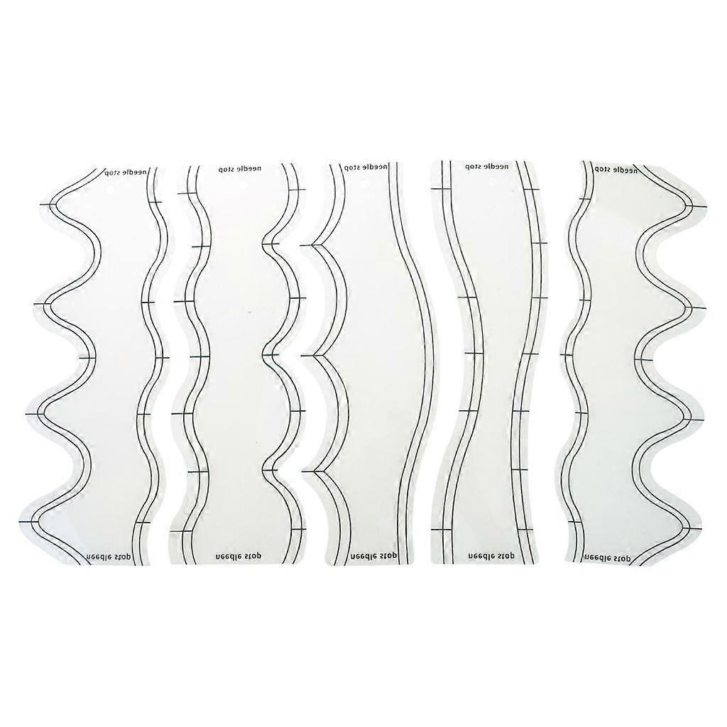 5 Pieces Wave Ruler Quilting Templates Clear Quilting Ruler and Templates