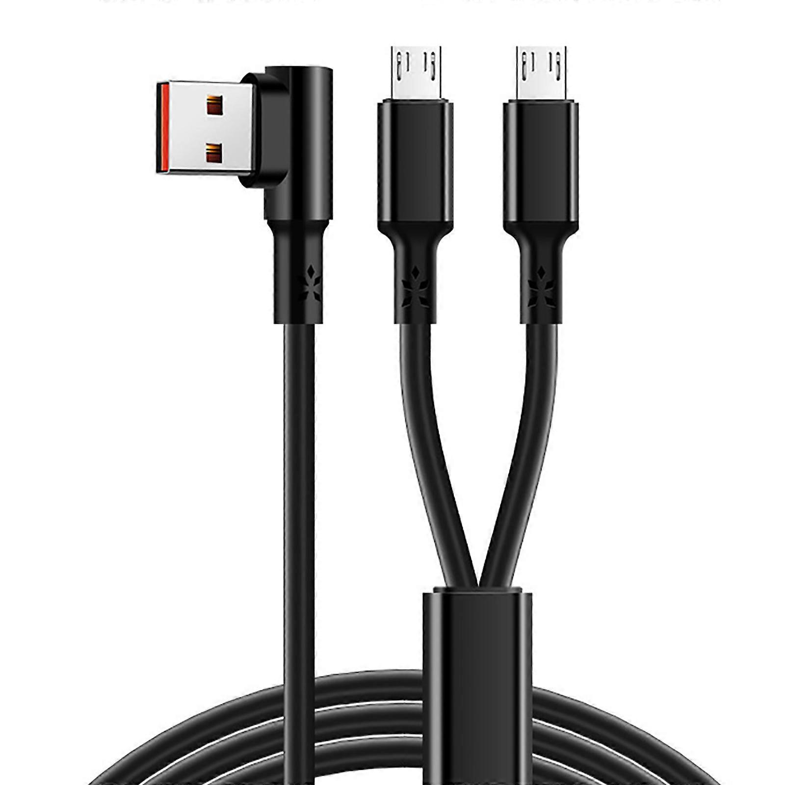 Universal 2 in 1 Charging Cable 3.3FT Convenient USB Cable 66W Charger Connect Type C & USB Devices for Double Charging