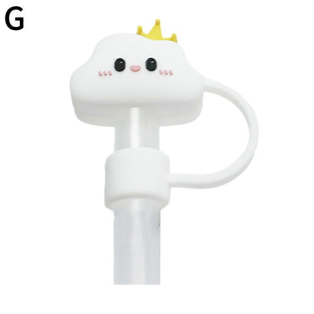 Silicone Crown White Cloud 10mm(G)$New Pure Silicone Cloud Straw Cap 10mm Cute Dust Cap Reusable Straw Plug for Stanley