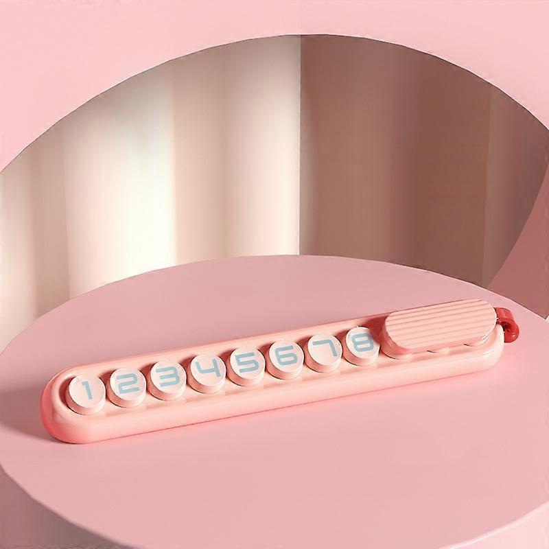 Colorful Car Temporary Parking Number Card, Color: Cherry Pink (Solid Color)