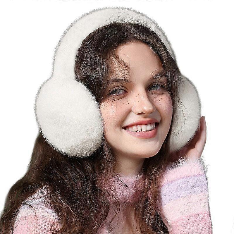 Women's earmuffs, winter ear warmers, white