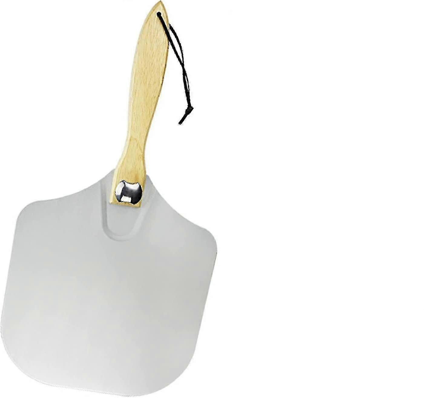 Pizza peel, pizza flipping peel, aluminum metal pizza paddle with foldable wooden handle, pizza oven