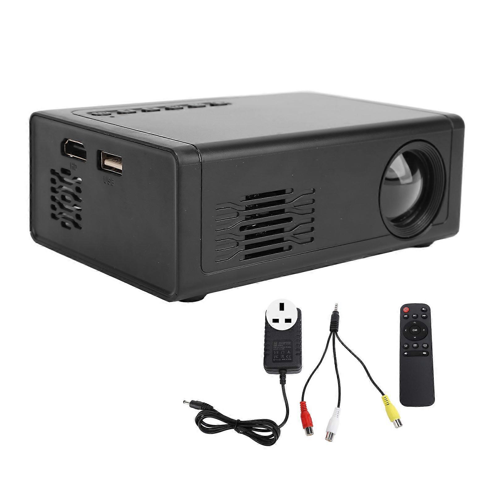 Portable 1080P HD USB Movie Video Projector with HD Multimedia Interface Remote Control for Smartphone Tablet Laptop