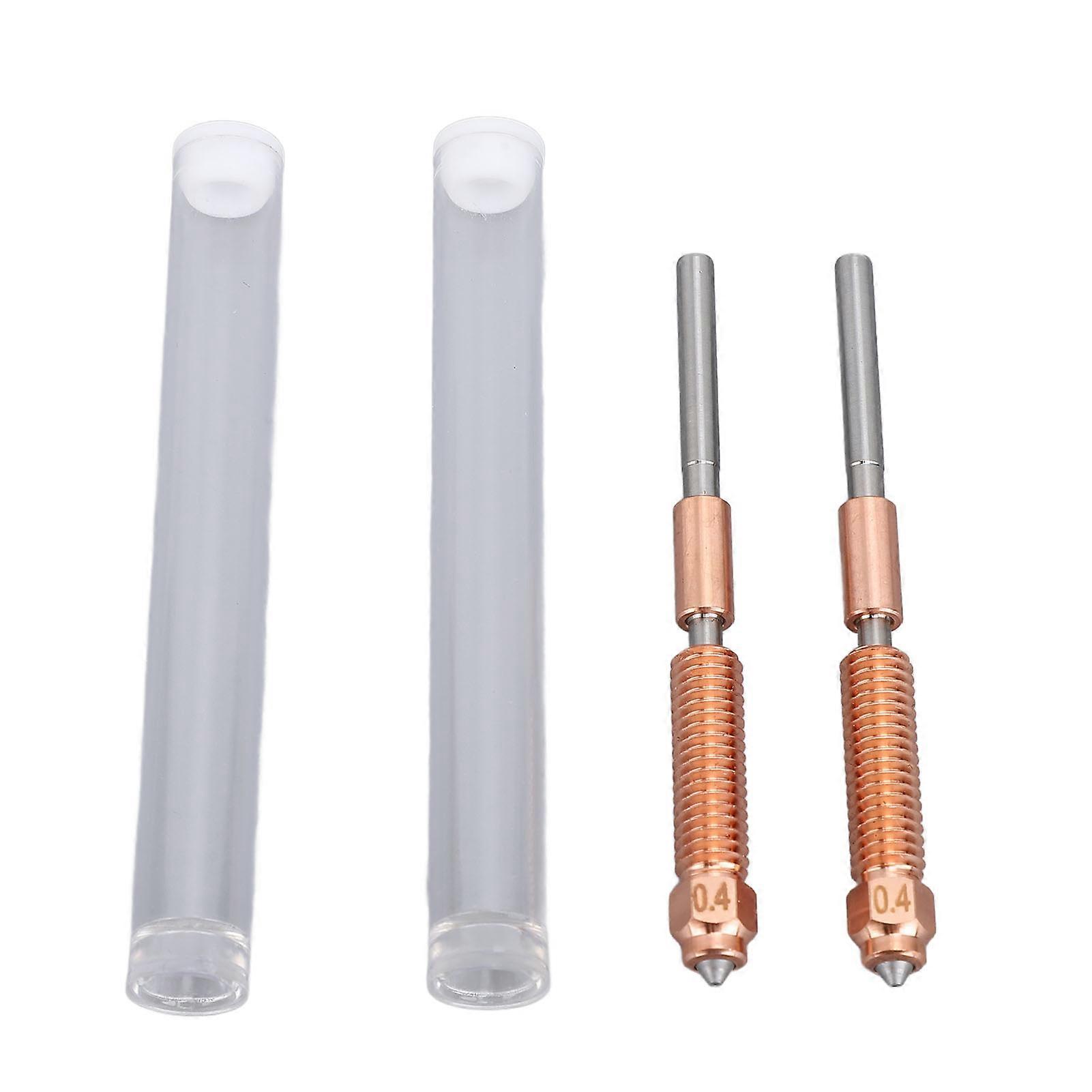 2 Pcs 0.4mm 3D Printers Flow Extruder Nozzles Brass Quick Swap Nozzle Replacement for Ender 3 V3 600mm/s High Speed Printing