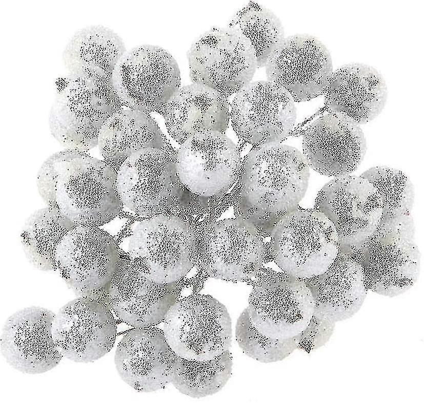 400 Pcs Artificial Fruit Holly Berries Silver Lifelike Simulation Small Cherries