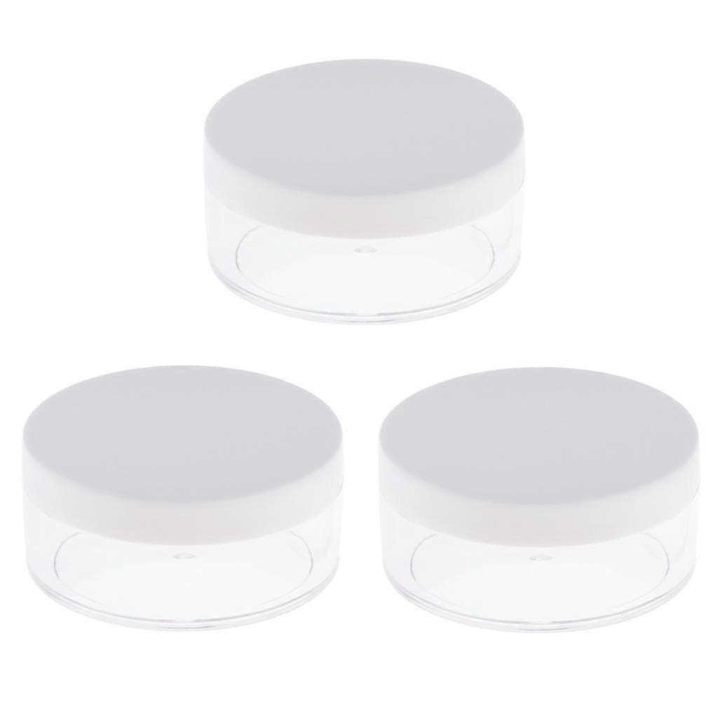 3x Clear Empty Loose case Portable Smoothing Mineral Puff Case Refillable