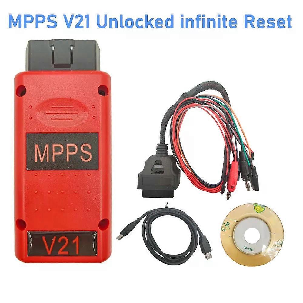MPPS V21 Unlocked Infinite Reset High Quality Version Full Chip with Breakout Tricore Cable OBD2 ECU Chip Tuning Scanner Tool