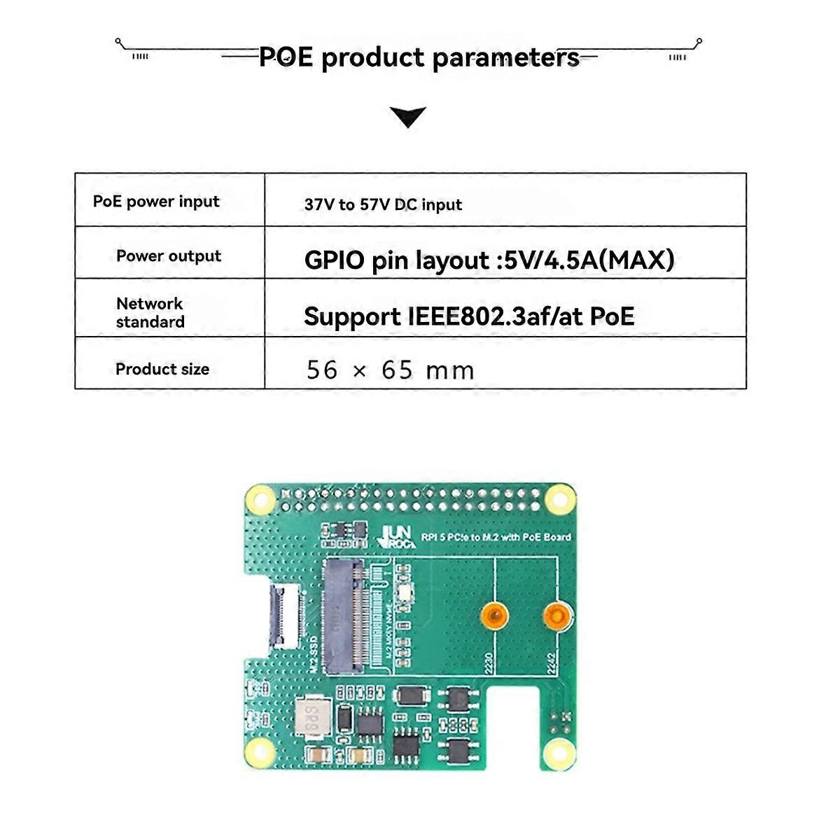 For 5 PoE Ethernet Power Supply Expansion Board
