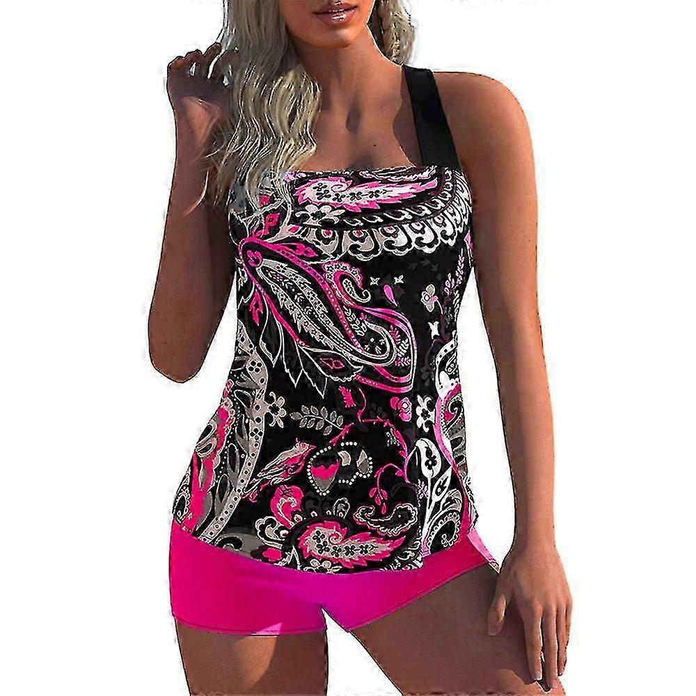 Kvinnor Badkläder Tankini Set Baddräkt Plus Storlek