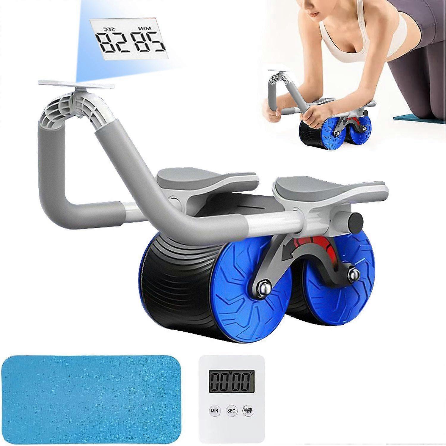 Automatic rebound ab roller, ab roller ab trainer for core strength and fitness workouts.