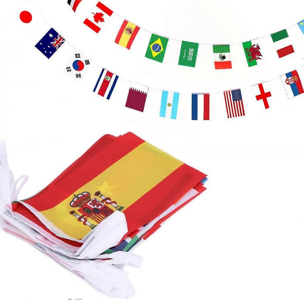 2022 Qatar Soccer World Cup Flags Banner String A set of 32 Countries International Small Hangings Flags