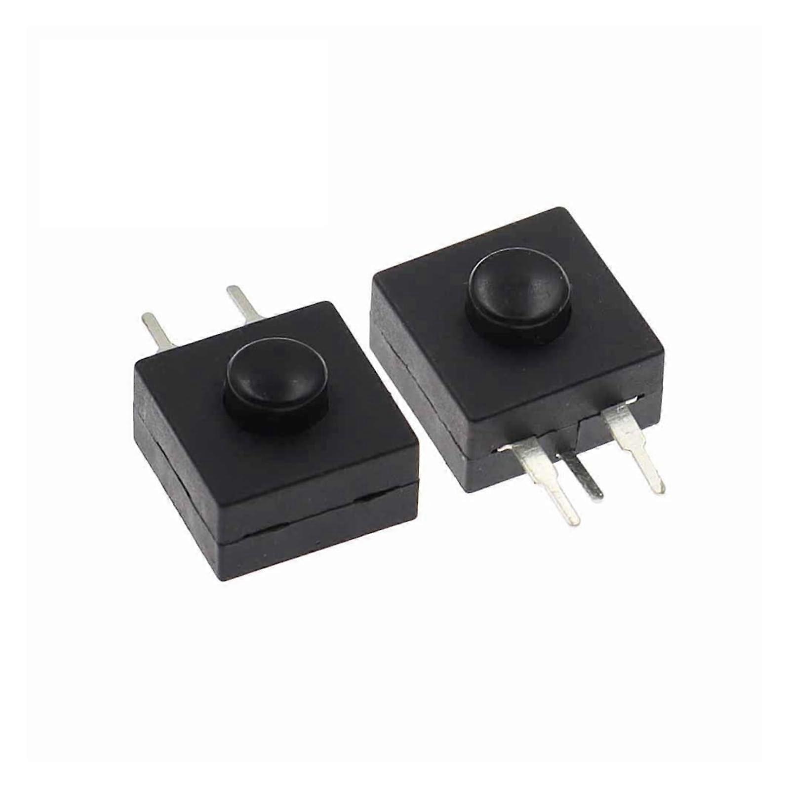 Headlamp Flashlight Side Switch 12x12mm DC 30V 1A 3-Pins Push Button ON-OFF-ON Switch Pack of 10 for Lighting Applications