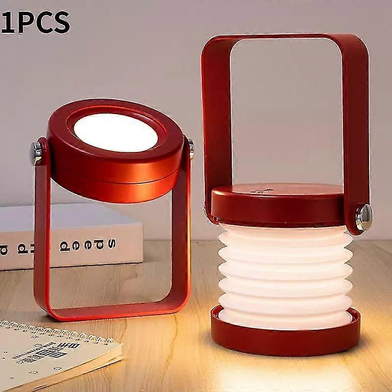 Creative Wooden Handle Foldable Night Light Reading Light Portable Lantern Light Telescopic Folding Led Table Lamp Usb Charging