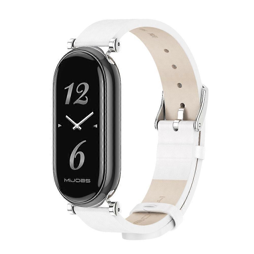 Mijobs GT4 First Layer Cowhide Watch Band For Xiaomi Mi Band 8 / 9 / 9 NFC