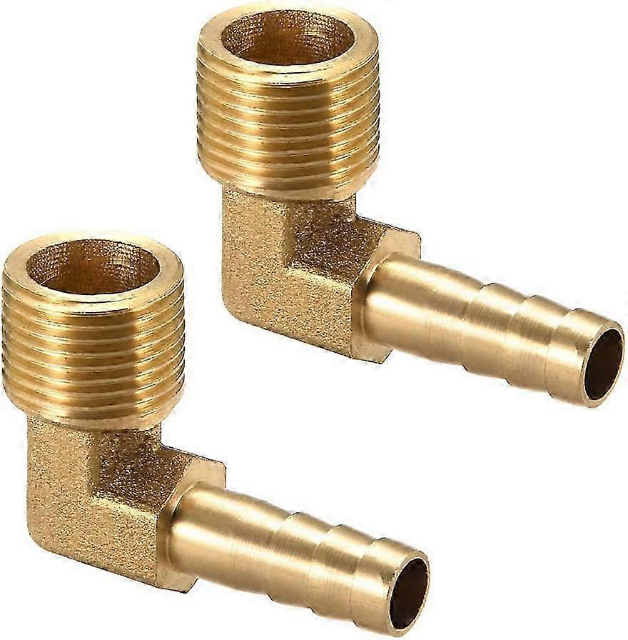 موصل كوع خرطوم نحاسي 90 درجة 8 مم شائكة × 3/8 بوصة جم مجموعة ذكر من 2 قطعة