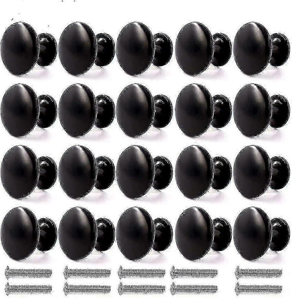 20pcs Door Knobs Drawer Knobs 30mm Vintage Handles Furniture Cabinet Knobs For Kitchen Cupboards (black)