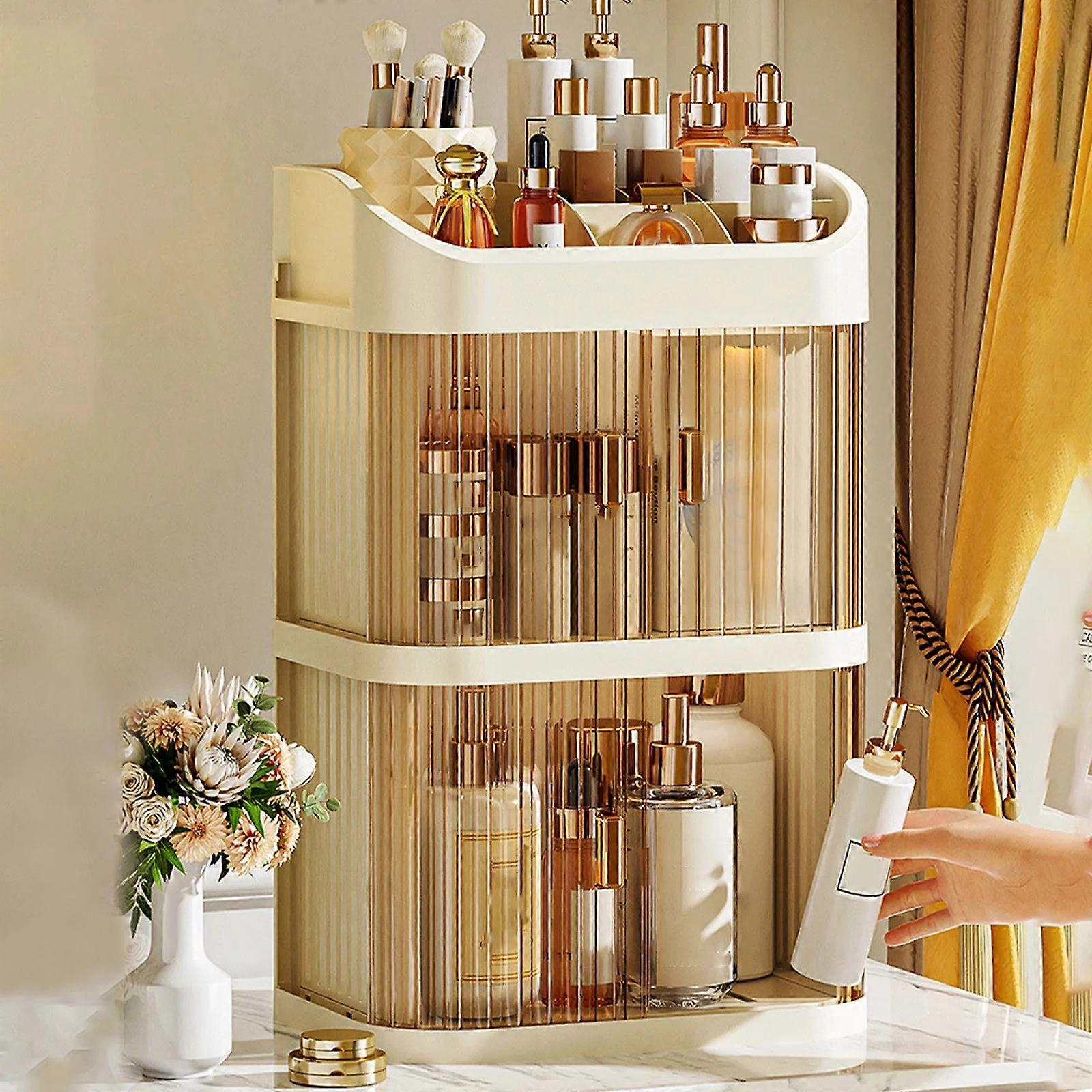 Large Capacity Cosmetic Storage Box with Drawers, Makeup Organizer for Bedroom