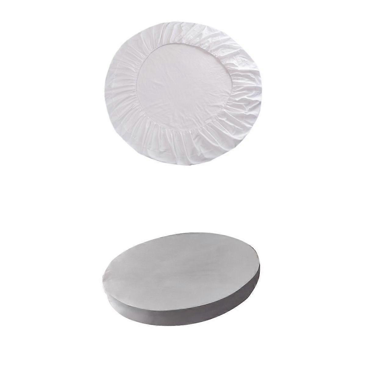 2 Pieces Round Bed Fitted Sheet Durable Comfortable Bedding Sheet Cover