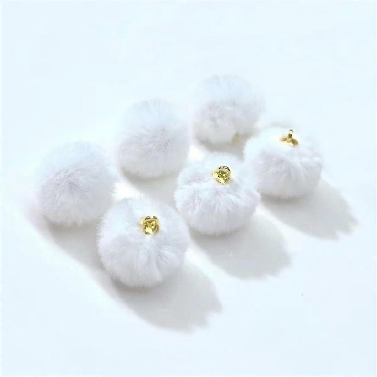 Mini Pompoms Earrings, Metallic Pompoms Charms DIY, 0.63 Inch