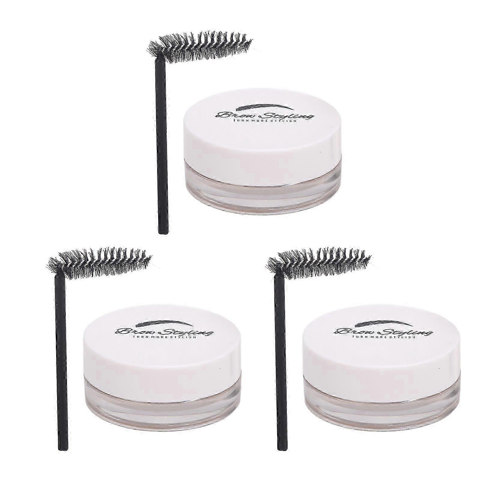 2025 3pcs Eyebrow Transparent Waterproof Long Lasting Hold Brow Styling Soap Shaping Gel with 3pcs Brush