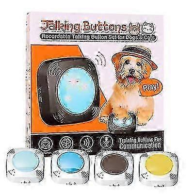 4pcs Recordable Training Buttons For Pets Comes With A Sticker Train Your Dog Easily To Press Buzzers And Voice What They Want To Do