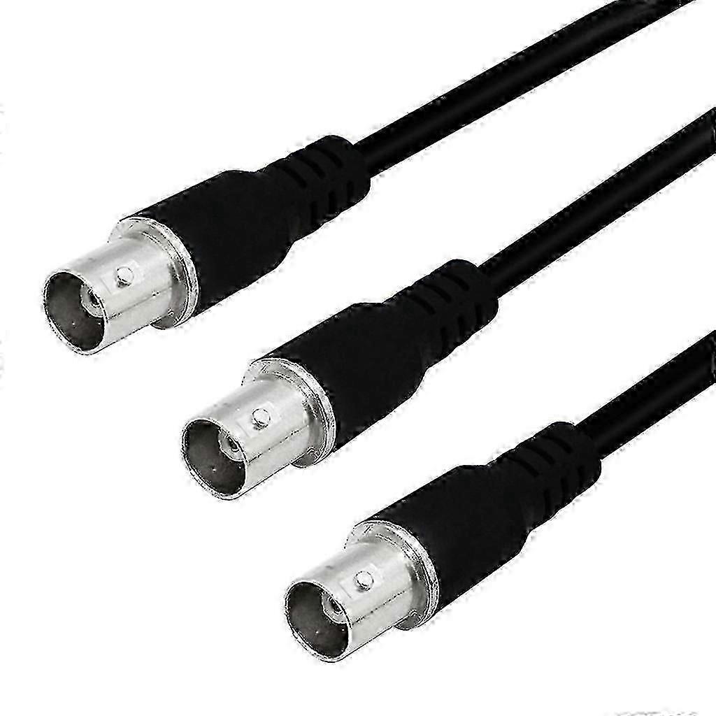 1 Em 2 Out 50cm/1.6ft Linha Coaxial Bnc 1 Para 2 Conector Fio Divisor