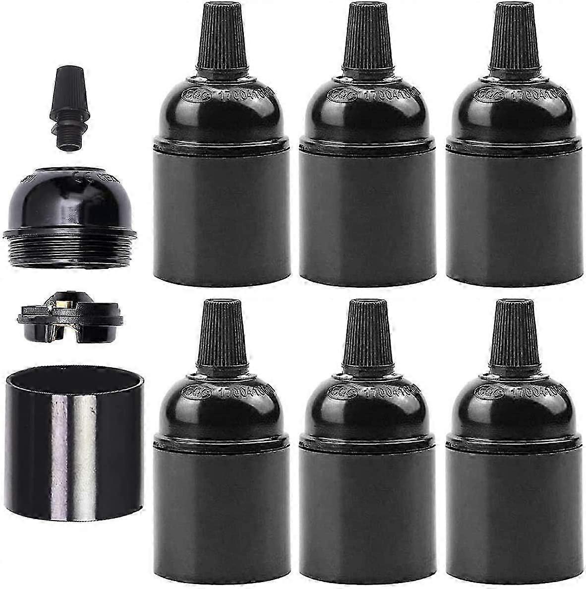 10 Pieces Bakelite Bulb Socket Vintage E27 Lamp Socket Black Edison Retro Pendant Lamp