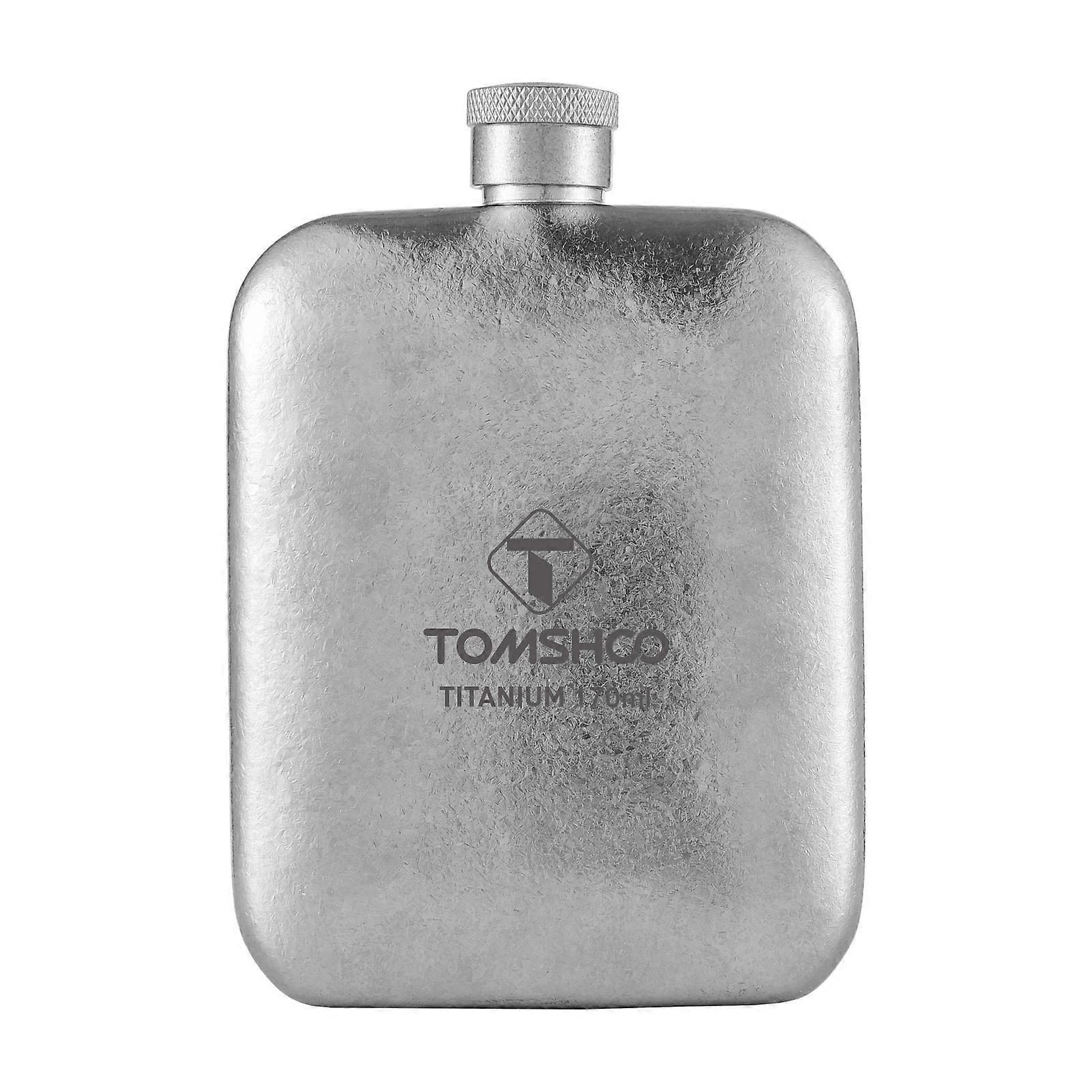 Wine Flask Men's Whiskey Flask Titanium Bottle 170ml Lightweight for Camping with Square Cap Design Camping Titanium Wine Flask