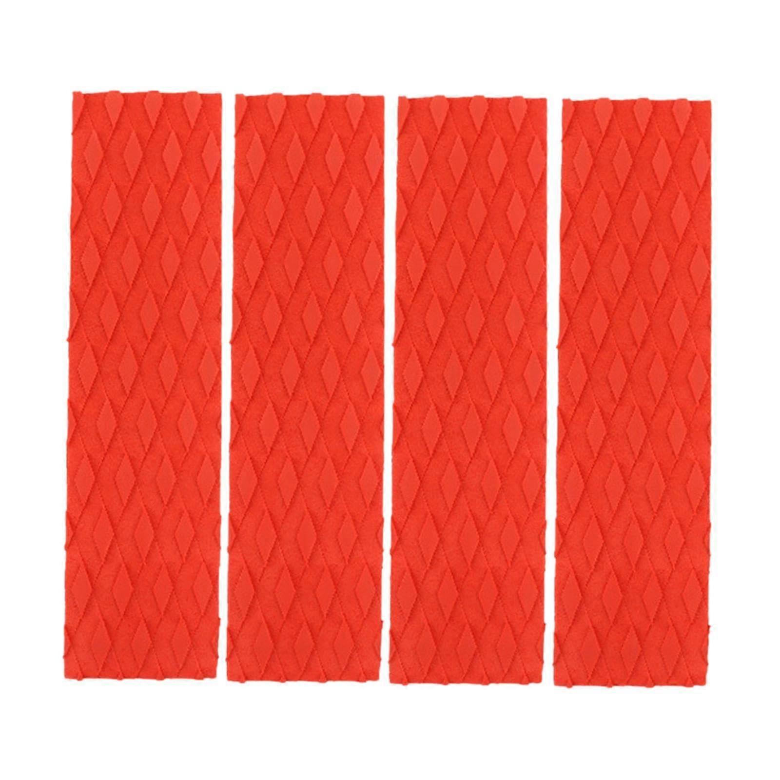 4 x Surfboard Traction Pads, NonSlip Surfboard Grip Pad, EVA Foam Deck Grip Pad for Kayak, RV, Yacht red