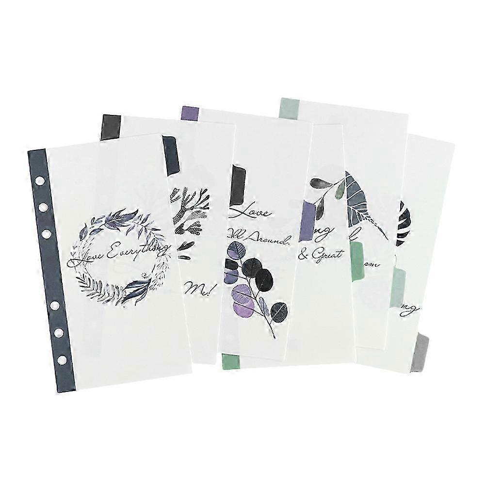 6pcs Office Binder Dividers Convenient Notebook Dividers Daily Use Tab Dividers A6