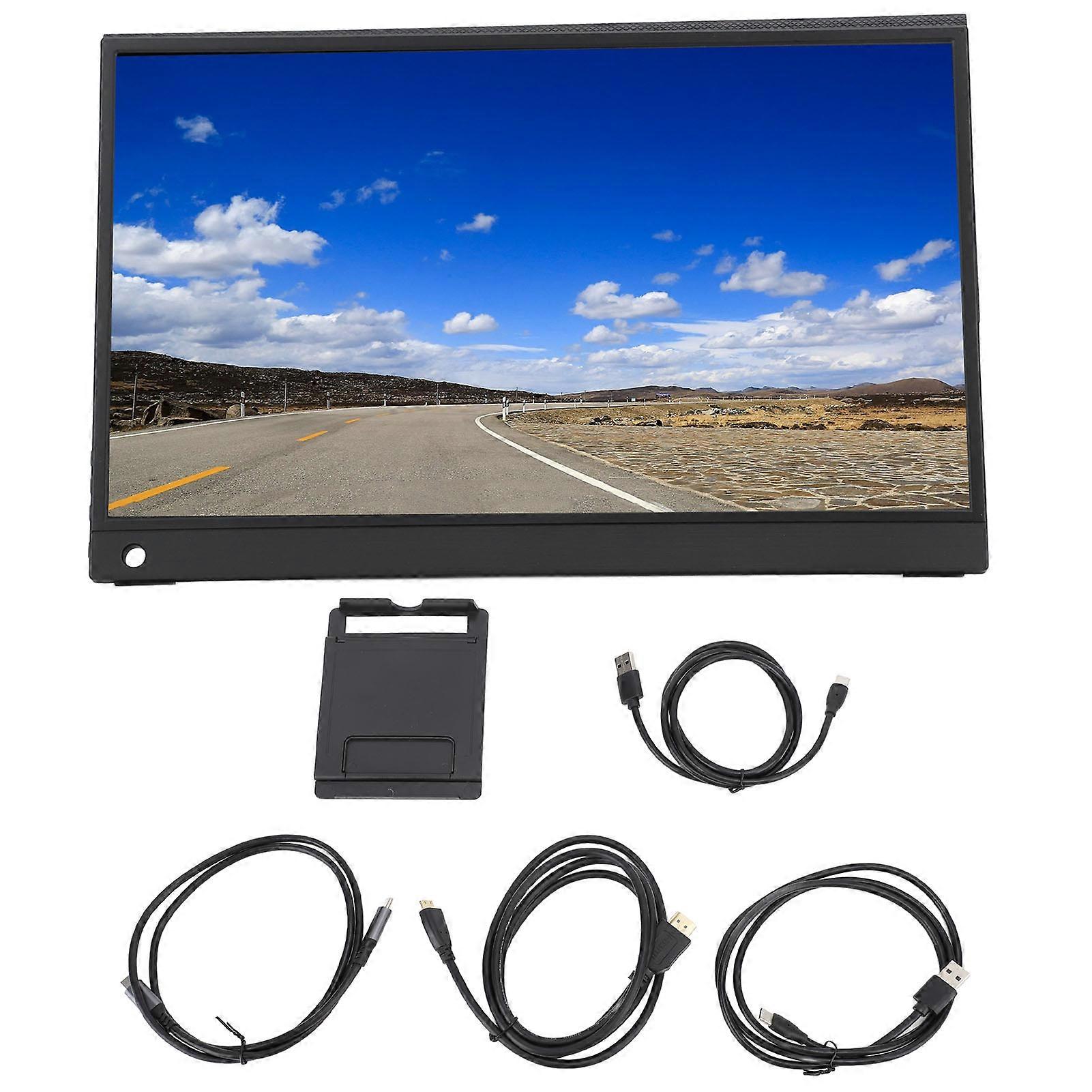 Portable Monitor 13.3 Inch Ultra Slim HDR IPS Type C HD Multimedia Interface Computer Gaming Display Screen Extender with Leather Cover for Laptop