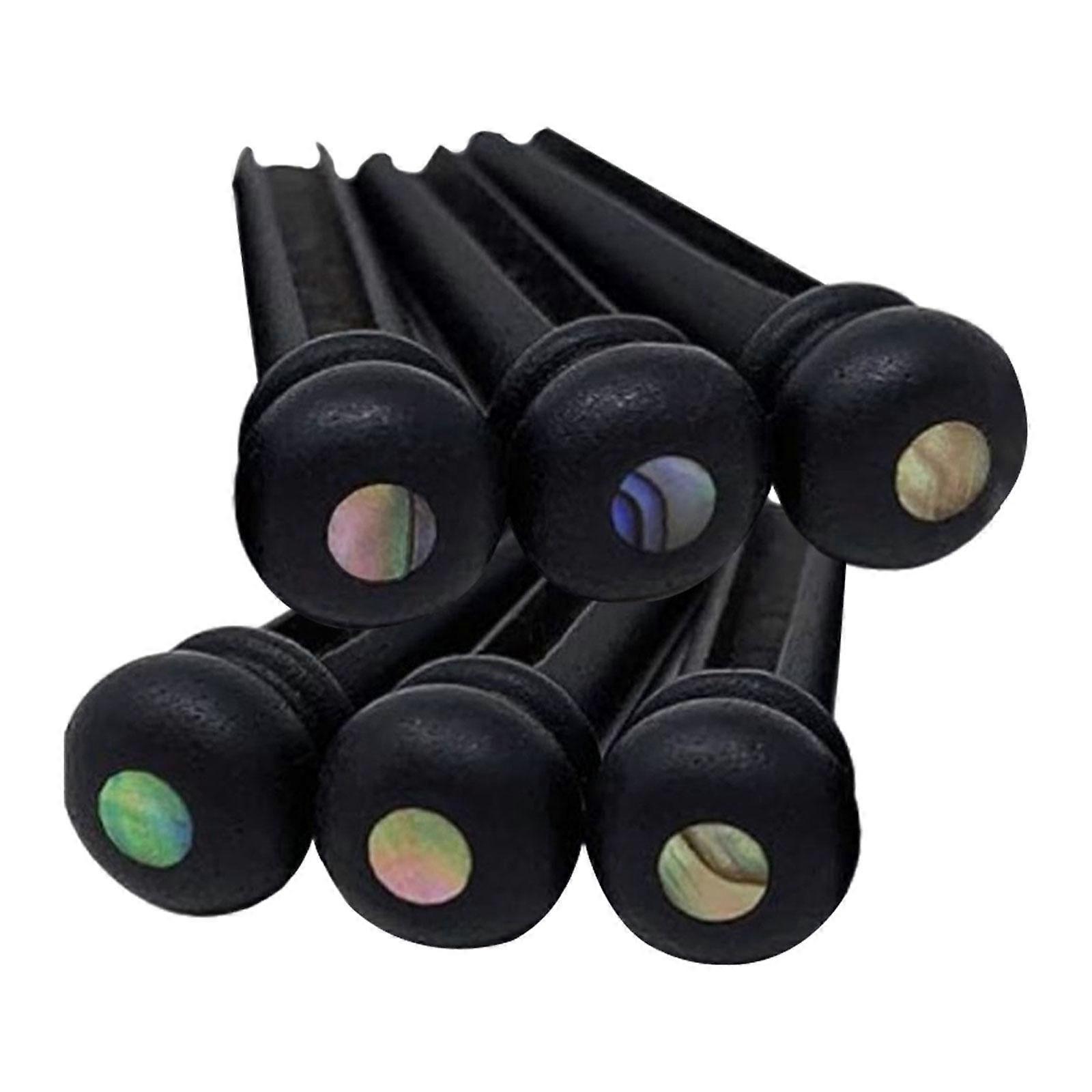 6x Gitarr Stallstift Svarta strängpinnar för akustisk gitarr Folk Gitarr