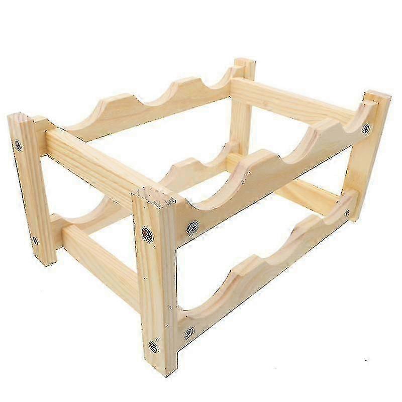 33.5X22.3x16.5cm Wood Color Wine Bottle Holders 1pc Simple Red Wine Rack Solid Wood Wine Holder Disp