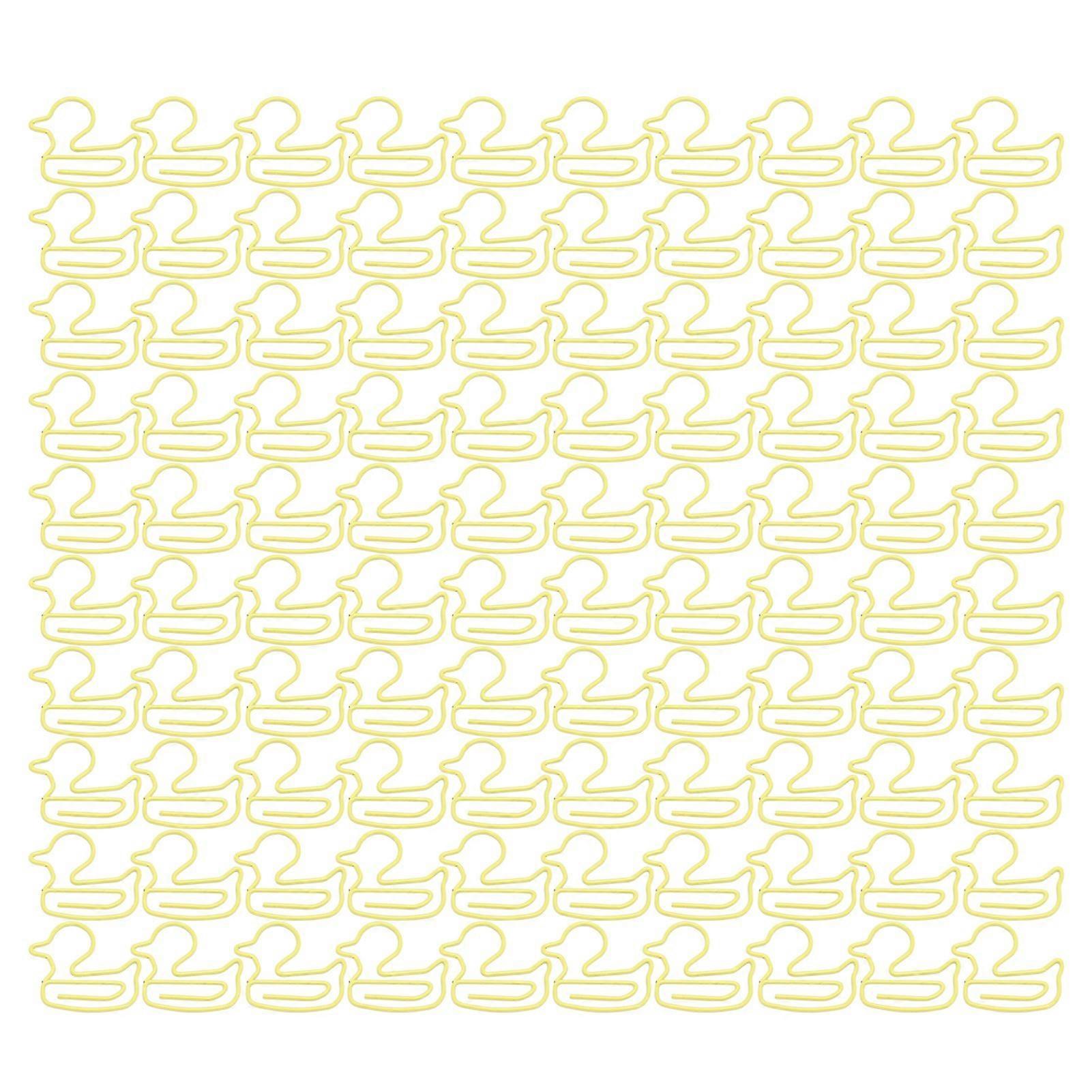2025 Latest Model  100Pcs Paper Clips Yellow Duck Shape Lightweight Portable