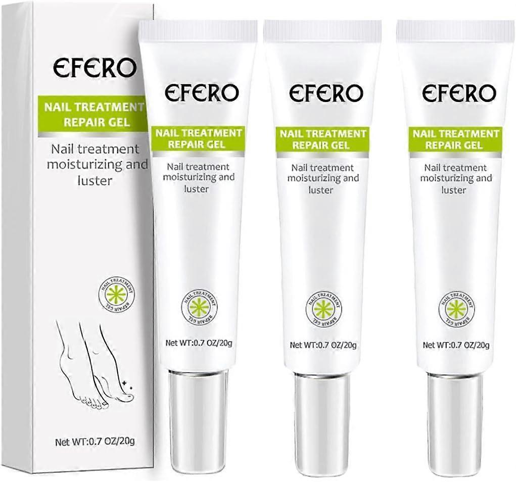 3x Efero 指甲去角质植物指甲修复液指甲霜指甲护理凝胶指甲修复凝胶保湿指甲光泽
