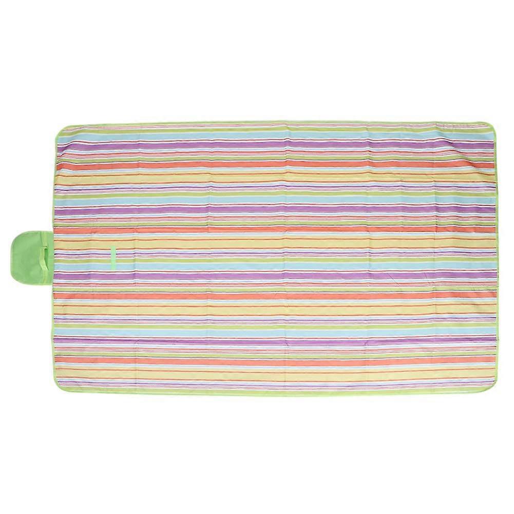 Outdoor picnic blanket, waterproof, foldable with carrying strap, 144x198 cm – colorfully striped