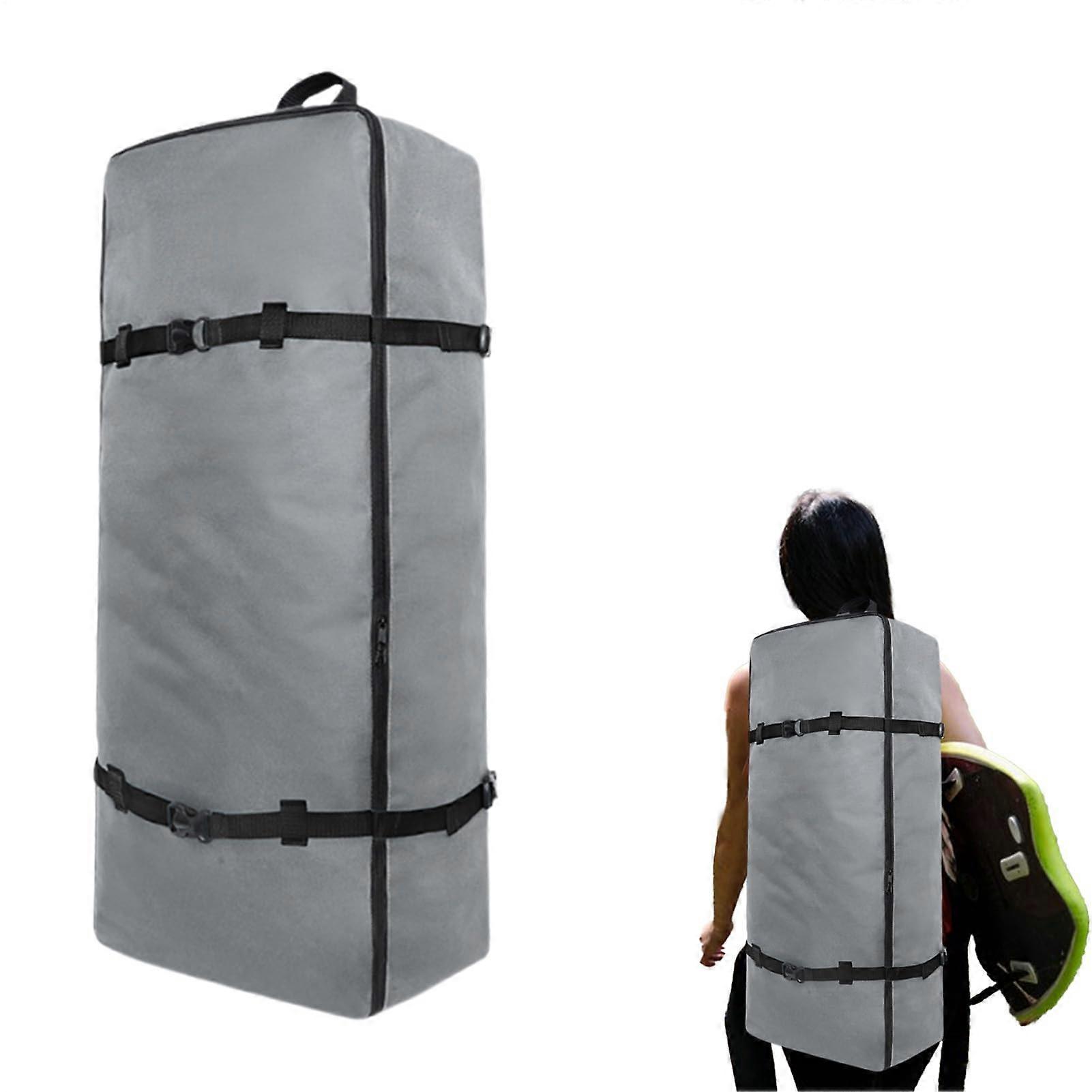Paddleboard Backpack Waterproof Surfboard Bag Heavy Duty Rolling Carrier with Handle Adjustable Straps Black
