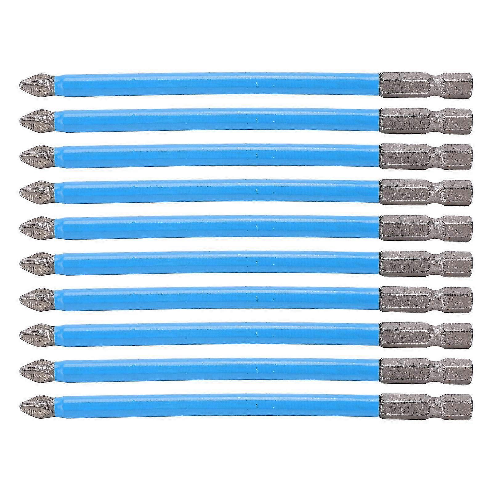 10Pcs 150mm S2 Non-Slip PH2 Magnetic Screwdriver Bits for Home