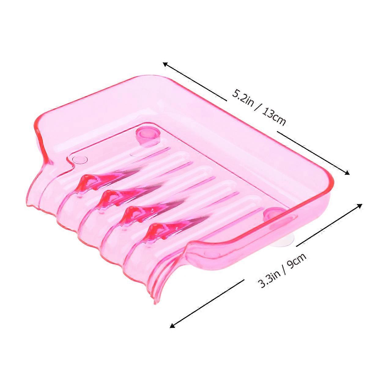 Soap Dish With Suckers Household Users Rectangular Shape Space Saving 1Pcs