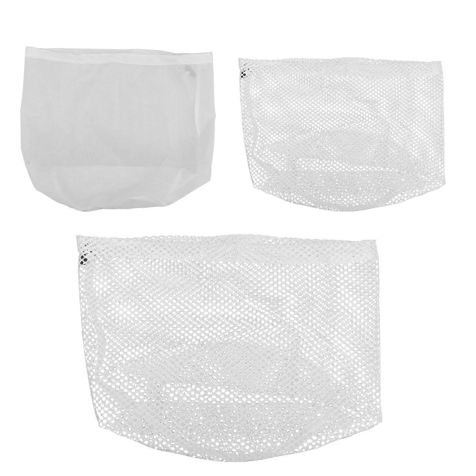 3pcs Mesh Laundry Bags for Clothing White Multi Sized Garment Bags to Prevent Twisting & Deformation in Washing Ideal for Everyday Use