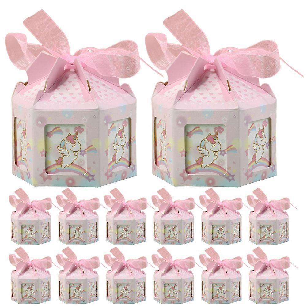 Decorative Candy Box Small Candy Boxes For Wedding Festivals Octagonal Ribbon 20Pcs