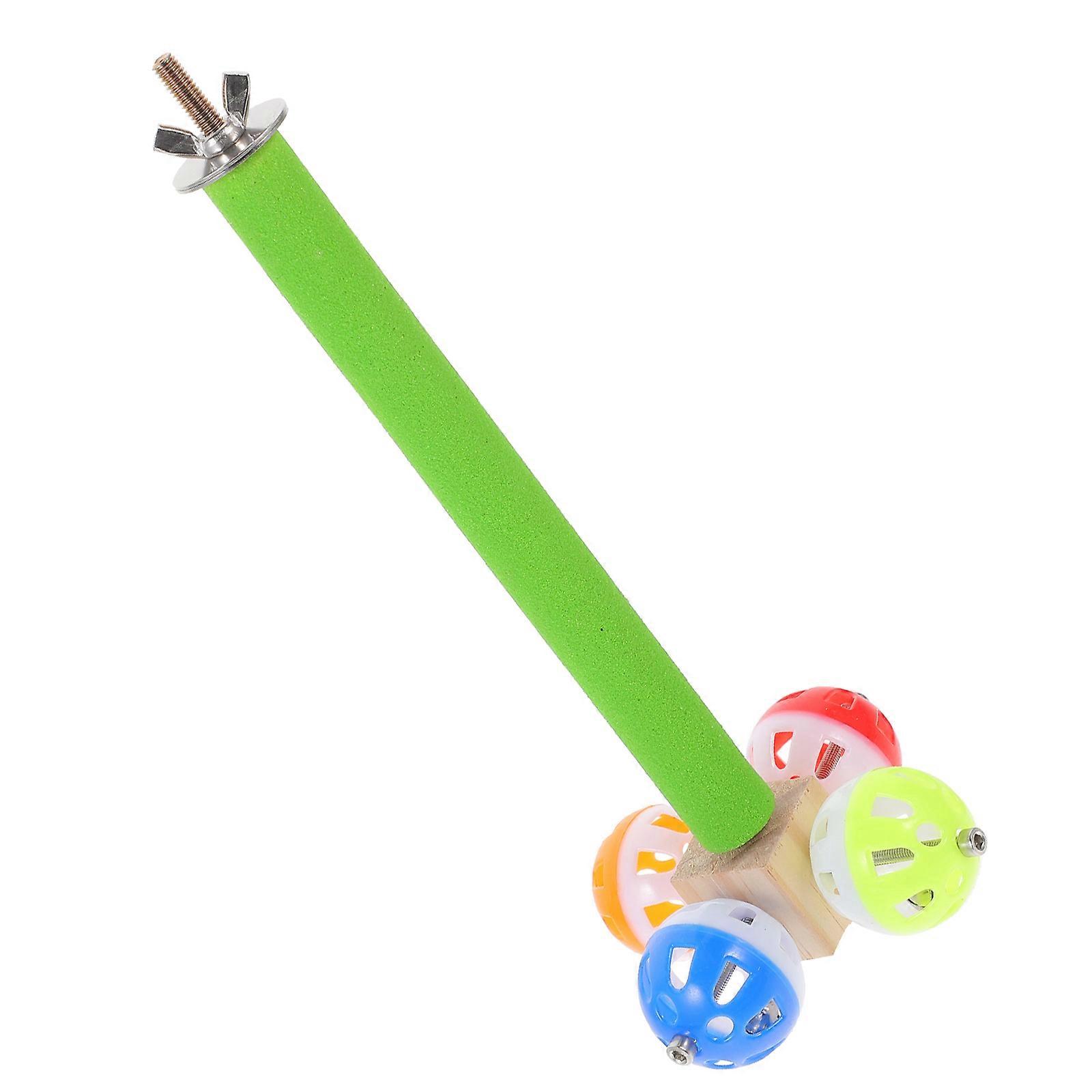 Interactive Parrot Playtime Perch Bird Perch Stand Bell Ringing Indoor Play 1Set