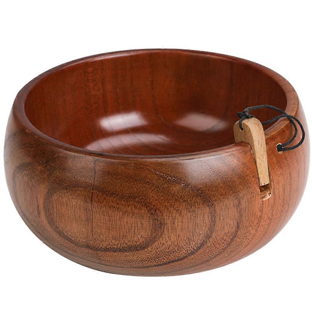 Knitting Yarn Bowl Multipurpose Crochet Holder Durable Wood Thickened Design 15.5X7.5cm 1 Set