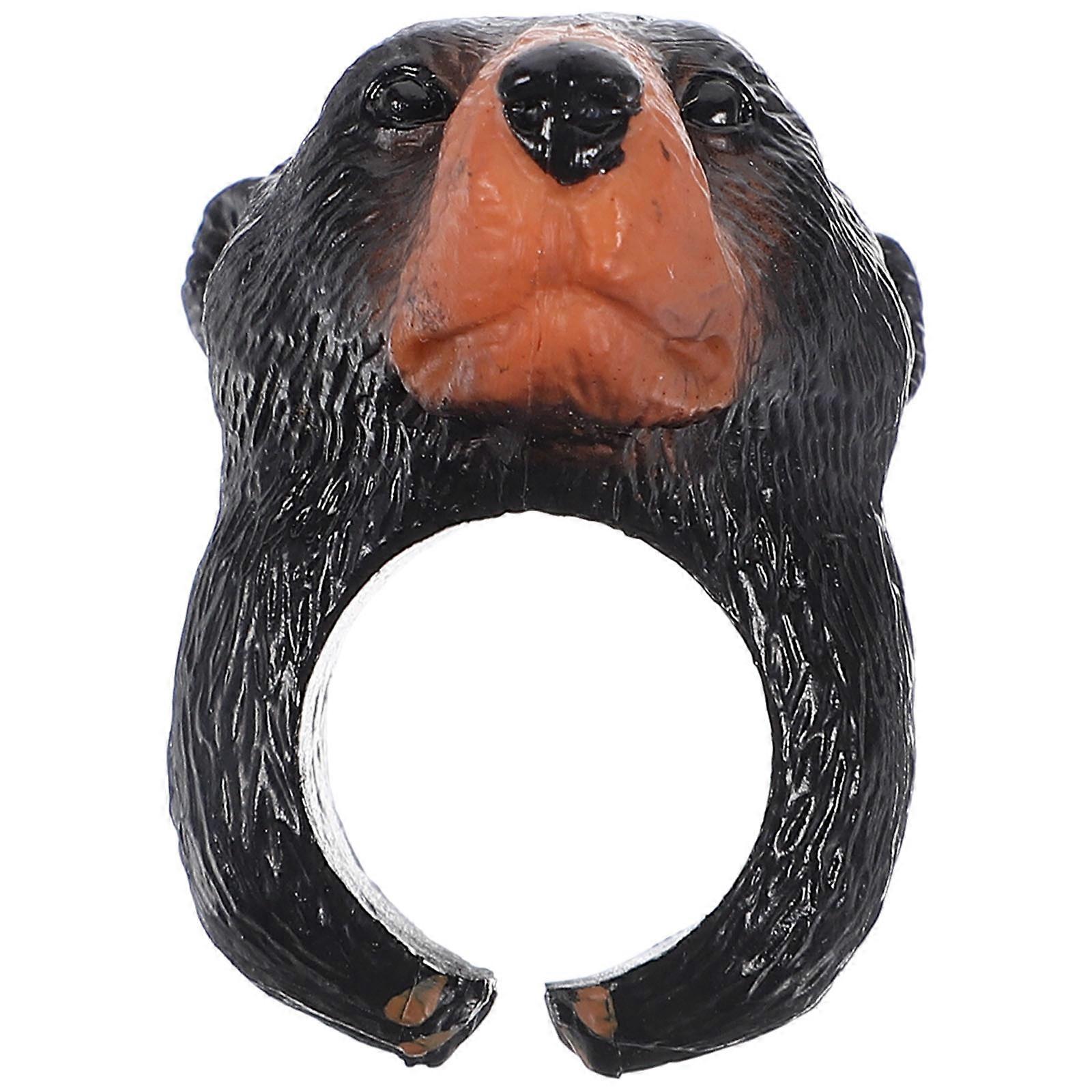 Animals Themed Ring Decorative PVC Finger Ring Halloween Goodie Bags Fillers Chunky Style 5.00X4.00X3.00CM 1Pack