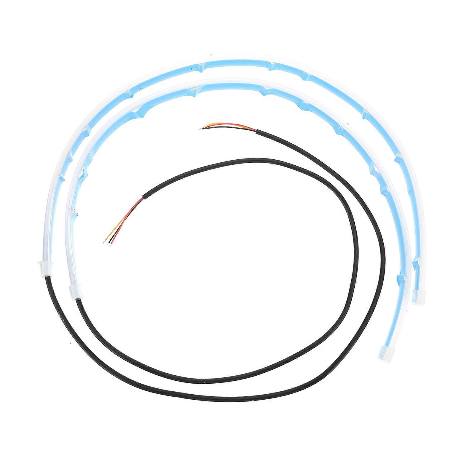 Daytime Running Light Dual Color Strip Tube Driving in Various Weather Conditions 60CM 2Pcs
