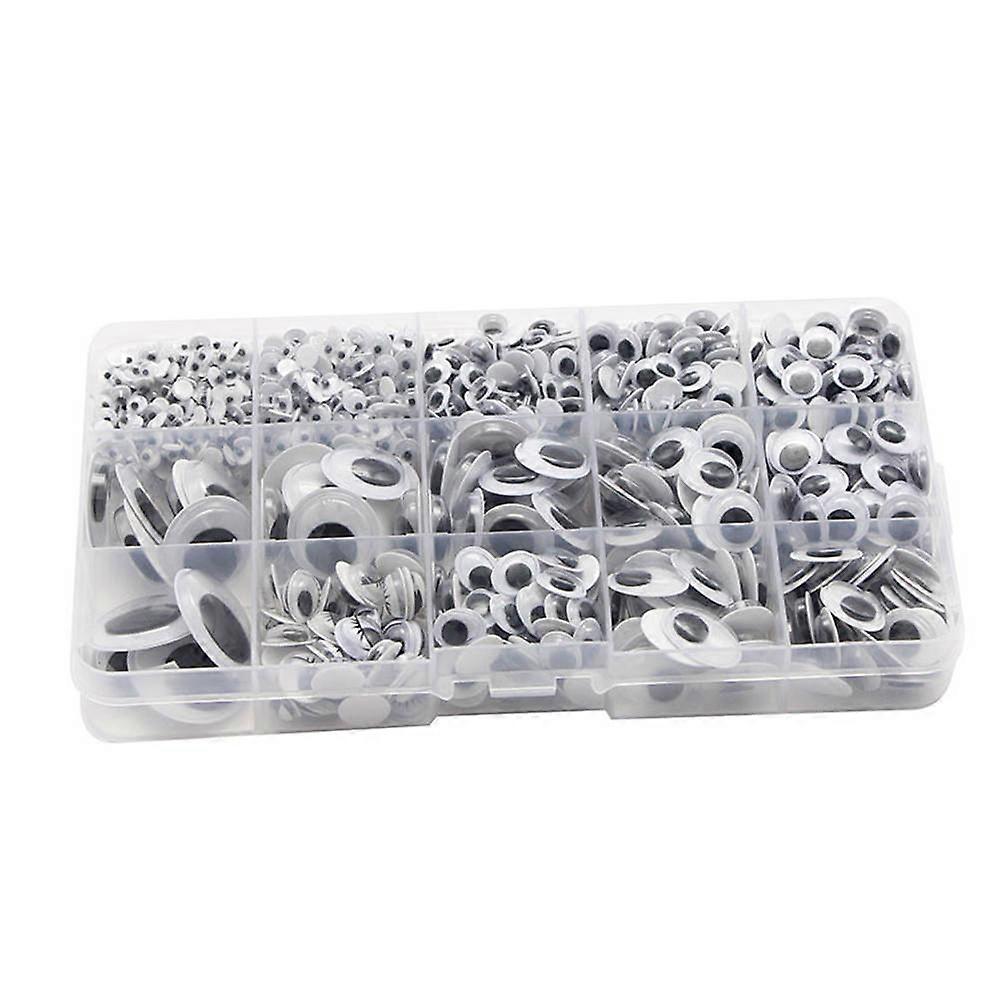 1 Box Self Adhesive Wiggling Eyeball Stickers for Dolls Plastic Eyeball Patch