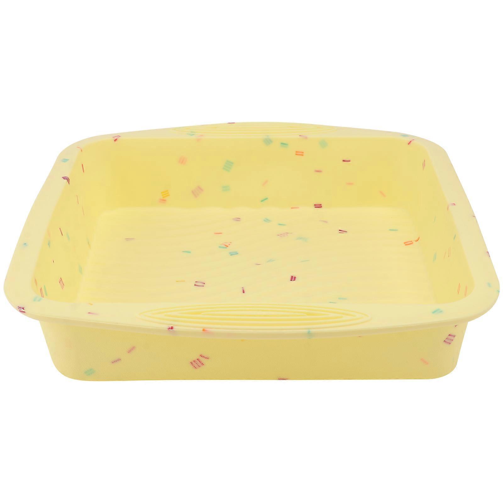 Yellow Silicone Bread Mold for Baking Toast Tray Easy to Clean and Reusable 7.8x7.8x2.8 Inches