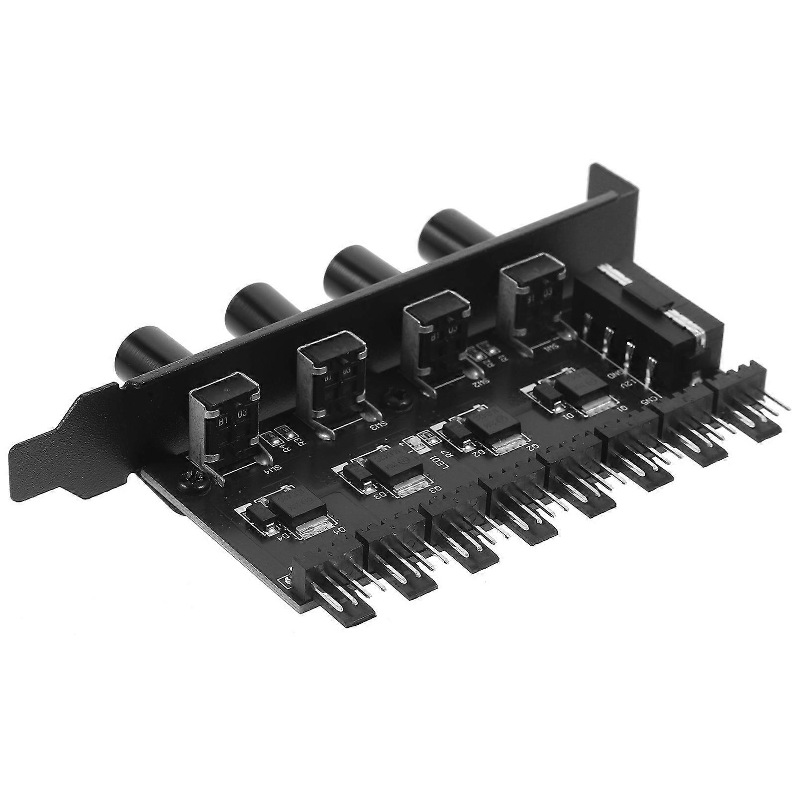 Variable Speed Control Fan Hub For Gamers With Airflow Control 4D Interface 1Pack