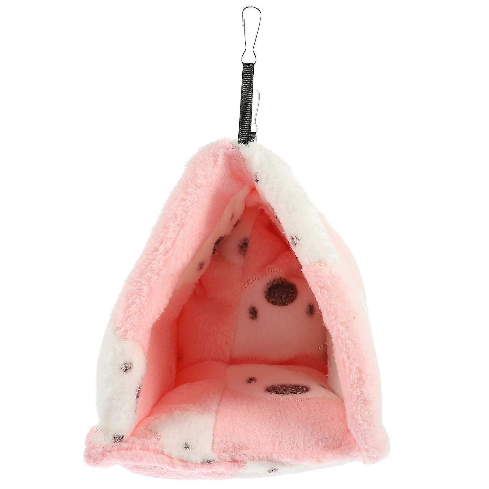 Cozy Thickened Cotton Sleeping Nest for Small Pets Warm Winter Hideout for Hamsters, Hedgehogs, Guinea Pigs, Squirrels, and Sugar Gliders Pink