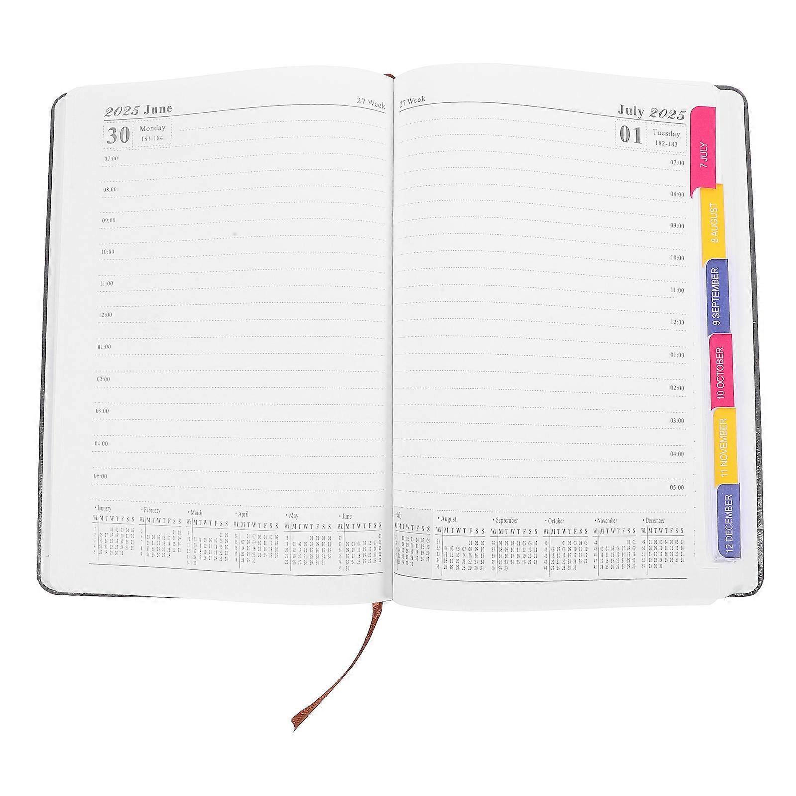 Daily Notebook 2025 Full Page Per Day Daily Planner Notebook A5 New Year present Grey 8.3X5.7X0.8in Scheduling 1Set